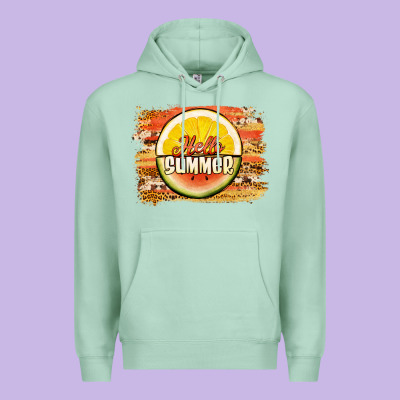 Hello Summer Watermelon Lemon Premium Hoodie Designed By Jasminsmagicworld