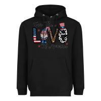 Black for the lovee of america gnome Heavyweight Hoodie - CowhideDigitalArt