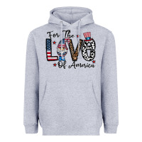 Heather Grey for the lovee of america gnome Heavyweight Hoodie - CowhideDigitalArt