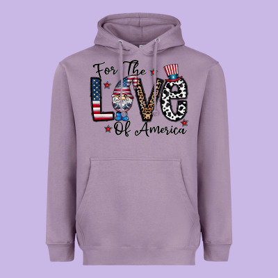 For The Lovee Of America Gnome Heavyweight Hoodie Designed By Cowhidedigitalart