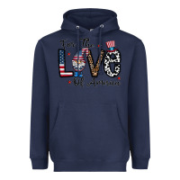 Navy for the lovee of america gnome Heavyweight Hoodie - CowhideDigitalArt