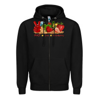 Black peace love strawberry with summer Zipper Hoodie - texasbilliewilder