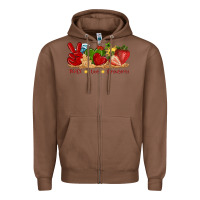 Chestnut peace love strawberry with summer Zipper Hoodie - texasbilliewilder