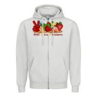 Dove Grey peace love strawberry with summer Zipper Hoodie - texasbilliewilder