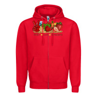 Peace Love Strawberry With Summer Zipper Hoodie | Teevron