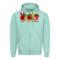 Seafoam peace love strawberry with summer Zipper Hoodie - texasbilliewilder