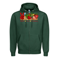 Sports Green peace love strawberry with summer Zipper Hoodie - texasbilliewilder