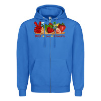 True Royal peace love strawberry with summer Zipper Hoodie - texasbilliewilder