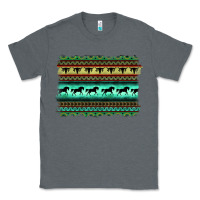 Charcoal Heather turquoise aztec bullskull and horse Classic Tee - BarkalooDesign