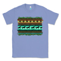 Colony Blue turquoise aztec bullskull and horse Classic Tee - BarkalooDesign