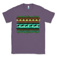 Lavender turquoise aztec bullskull and horse Classic Tee - BarkalooDesign