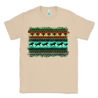 Mushroom turquoise aztec bullskull and horse Classic Tee - BarkalooDesign