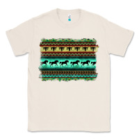 Natural turquoise aztec bullskull and horse Classic Tee - BarkalooDesign