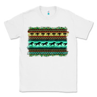 White turquoise aztec bullskull and horse Classic Tee - BarkalooDesign