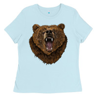 Baby Blue bear head Ladies Tee - BarkalooDesign