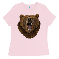 Bubblegum Pink bear head Ladies Tee - BarkalooDesign