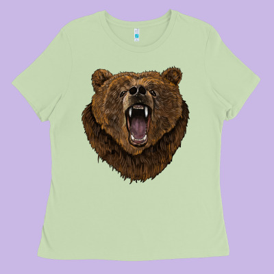 Bear Head Ladies Tee Designed By Barkaloodesign