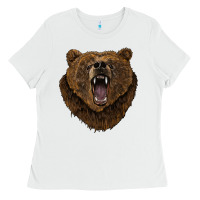 White bear head Ladies Tee - BarkalooDesign