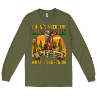 Army Green western rodeo Long Sleeve Tee - texasbilliewilder