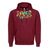 Burgundy river squad with leopard Zipper Hoodie - texasbilliewilder