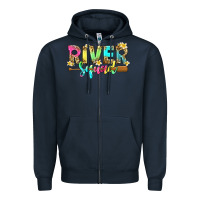 Navy river squad with leopard Zipper Hoodie - texasbilliewilder