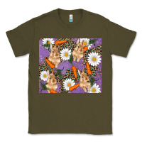 Army Green easter bunny carrot daisys leopard glitter Classic Tee - RanaPortraitStore