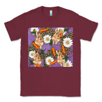 Burgundy easter bunny carrot daisys leopard glitter Classic Tee - RanaPortraitStore