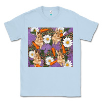 Dusty Blue easter bunny carrot daisys leopard glitter Classic Tee - RanaPortraitStore