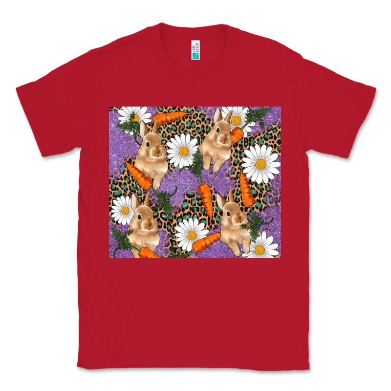 Easter Bunny Carrot Daisys Leopard Glitter Classic Tee by RanaPortraitStore | Teevron