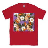 Red easter bunny carrot daisys leopard glitter Classic Tee - RanaPortraitStore