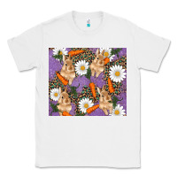 White easter bunny carrot daisys leopard glitter Classic Tee - RanaPortraitStore