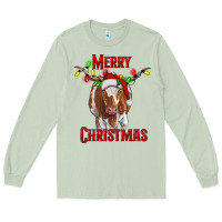 Matcha Merry Christmas Longhorn Cow Long Sleeve Tee - RanaPortraitStore