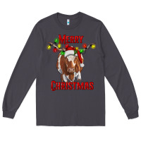 Smoke Merry Christmas Longhorn Cow Long Sleeve Tee - RanaPortraitStore