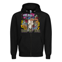 Black do not harm take no bull cow skull Zipper Hoodie - Zillion Design Studio