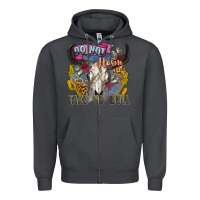Smoke do not harm take no bull cow skull Zipper Hoodie - Zillion Design Studio