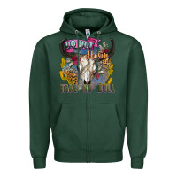 Sports Green do not harm take no bull cow skull Zipper Hoodie - Zillion Design Studio
