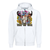 White do not harm take no bull cow skull Zipper Hoodie - Zillion Design Studio