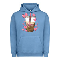 Pigment Pebble Blue valentine coffee lover Urban Hoodie - MaliasSmallBusiness