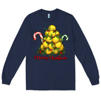 Navy merry christmas lacrosse Long Sleeve Tee - RanaPortraitStore