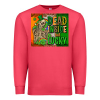 Cardinal irish flag with shamrocks  dead inside but lucky Premium Sweatshirt - AdoDesignShop