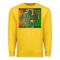 Lemon irish flag with shamrocks  dead inside but lucky Premium Sweatshirt - AdoDesignShop