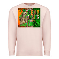 Pale Pink irish flag with shamrocks  dead inside but lucky Premium Sweatshirt - AdoDesignShop