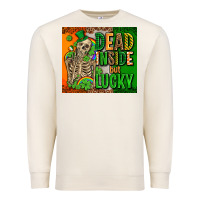 Irish Flag With Shamrocks  Dead Inside But Lucky Premium Sweatshirt | Teevron