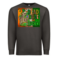 Smoke irish flag with shamrocks  dead inside but lucky Premium Sweatshirt - AdoDesignShop