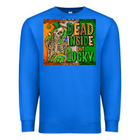 True Royal irish flag with shamrocks  dead inside but lucky Premium Sweatshirt - AdoDesignShop