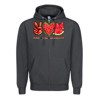 Smoke peace love watermelon Zipper Hoodie - texasbilliewilder