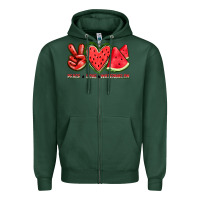 Sports Green peace love watermelon Zipper Hoodie - texasbilliewilder