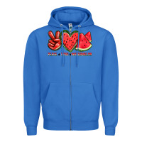 True Royal peace love watermelon Zipper Hoodie - texasbilliewilder