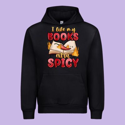 I Like My Books Extra Spicy Urban Hoodie Designed By Maliassmallbusiness