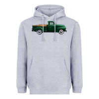 Heather Grey western green truck right side view 1 Heavyweight Hoodie - FaDigitalArtStudio